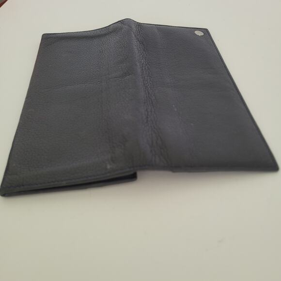 Dunhill Designer Checkbook Card Bill Holder Wallet Black Bifold Leather Long - Picture 8 of 11